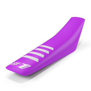 RIBBED Seat Cover - Purple/White