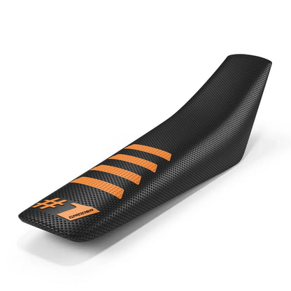 RIBBED Seat Cover - Black/Orange