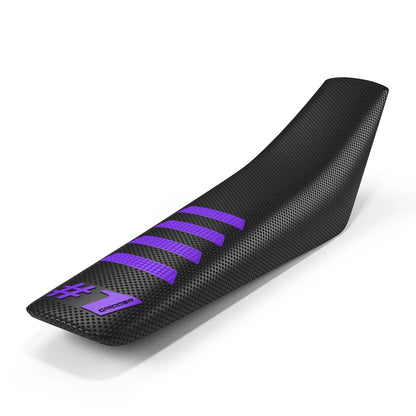 RIBBED Seat Cover - Black/Purple