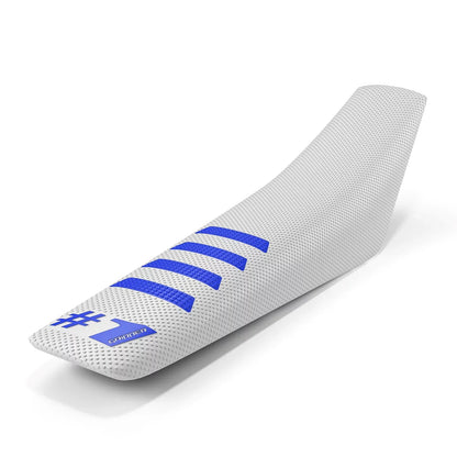 RIBBED Seat Cover - White/Blue